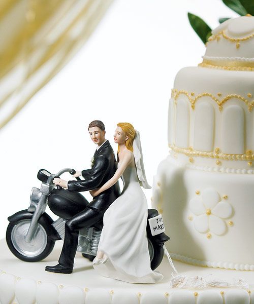 Motorcycle Wedding Cake Topper Magical Day